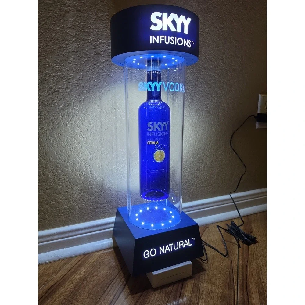SKYY Vodka Infusions Levitating Bottle‎ Bar LED Display 2008 Promo Original Box